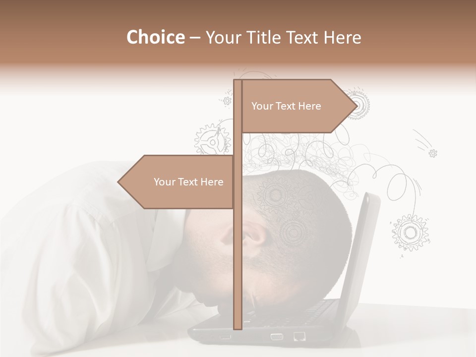 Occupation Exhausted Desk PowerPoint Template