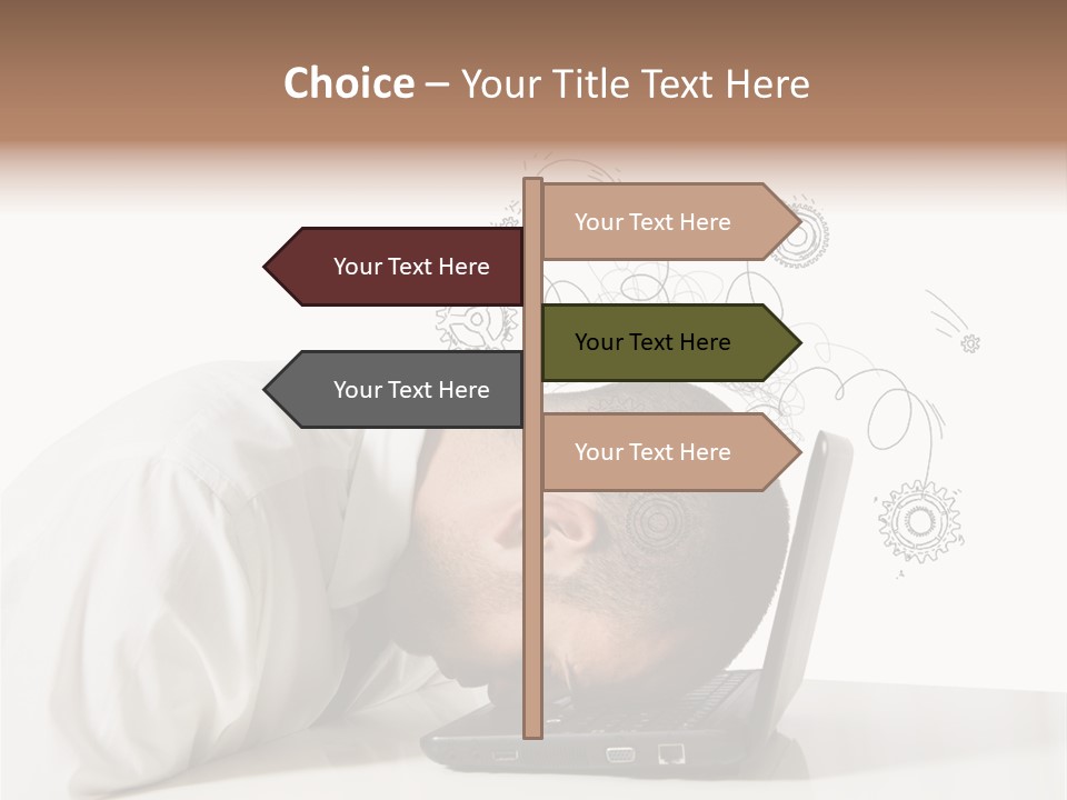 Occupation Exhausted Desk PowerPoint Template