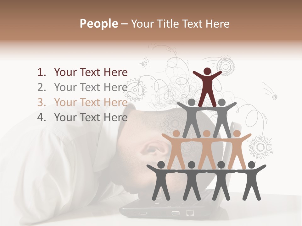 Occupation Exhausted Desk PowerPoint Template