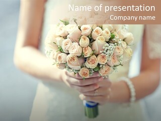 The Bride Roses Beautiful Hands PowerPoint Template