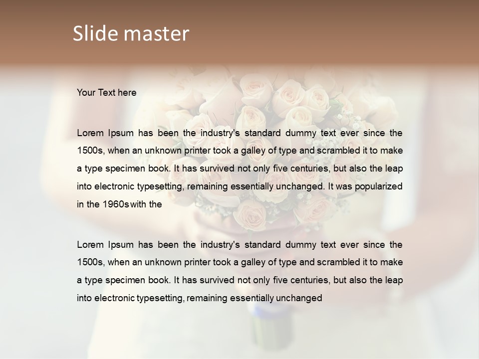 The Bride Roses Beautiful Hands PowerPoint Template