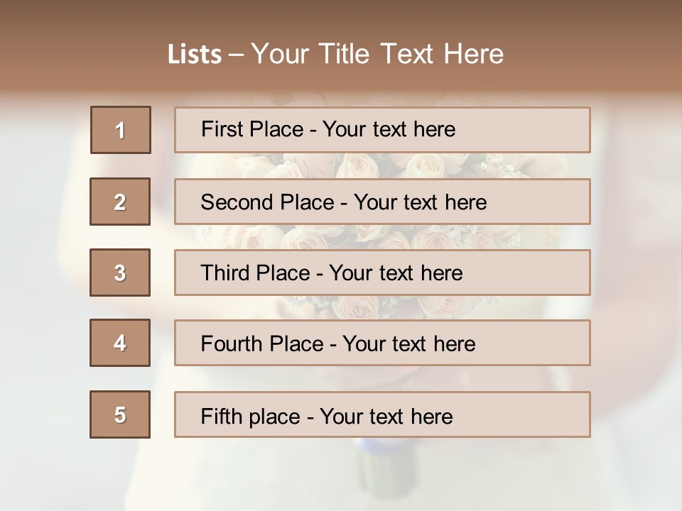 The Bride Roses Beautiful Hands PowerPoint Template