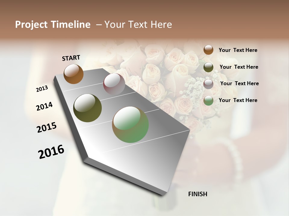 The Bride Roses Beautiful Hands PowerPoint Template