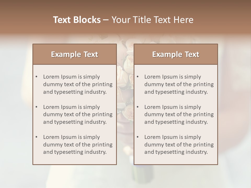 The Bride Roses Beautiful Hands PowerPoint Template