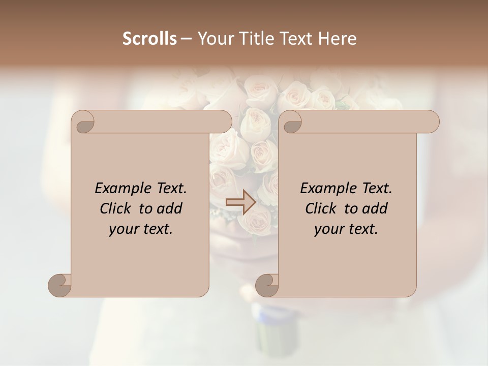 The Bride Roses Beautiful Hands PowerPoint Template