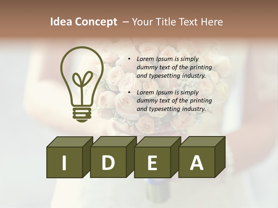 The Bride Roses Beautiful Hands PowerPoint Template