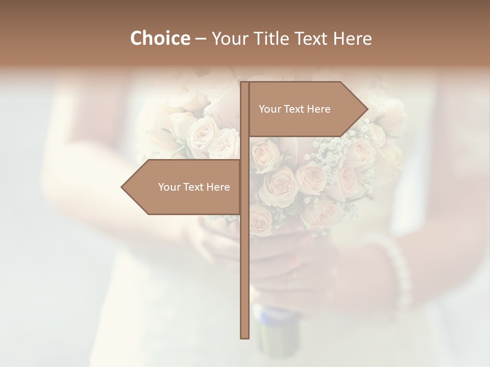 The Bride Roses Beautiful Hands PowerPoint Template
