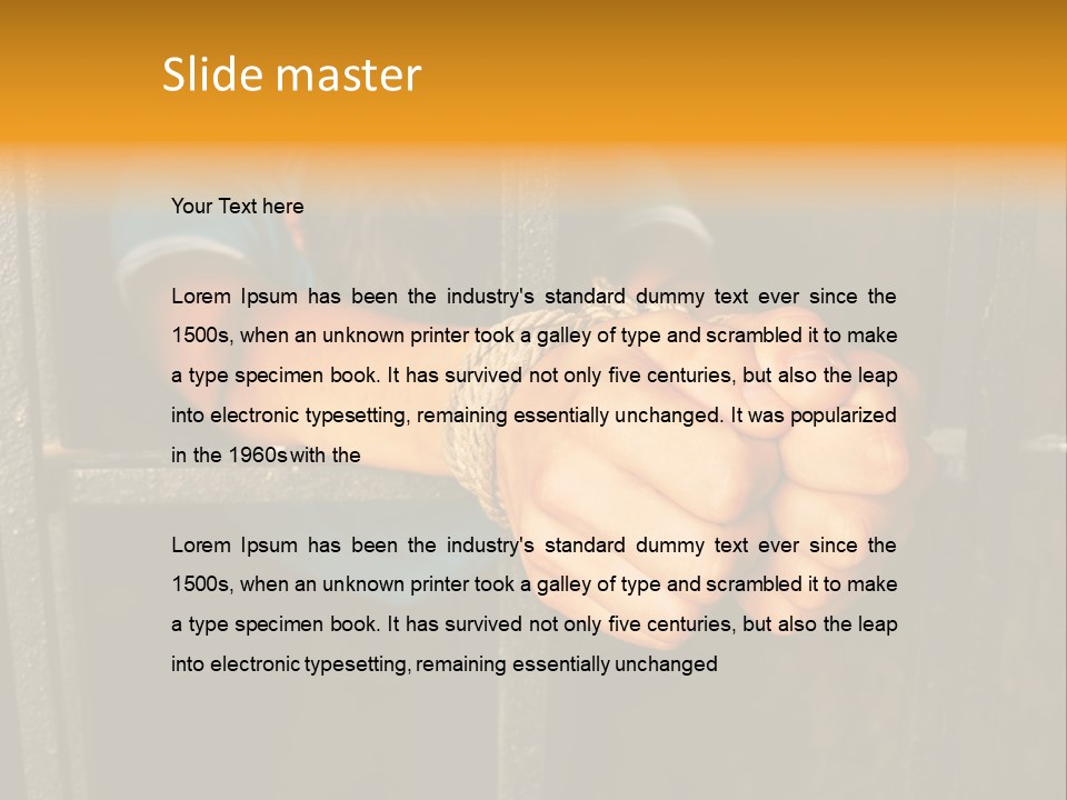 Person Hand Jail PowerPoint Template