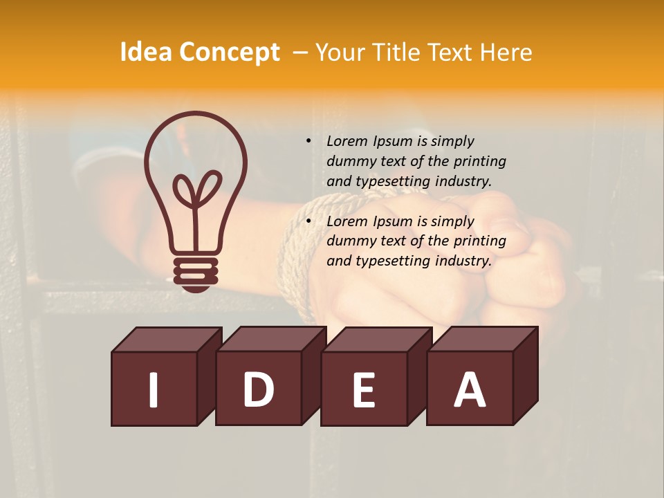 Person Hand Jail PowerPoint Template