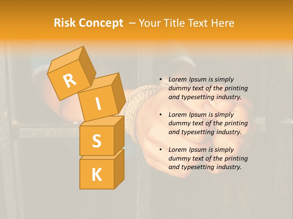 Person Hand Jail PowerPoint Template