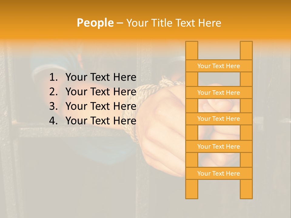 Person Hand Jail PowerPoint Template
