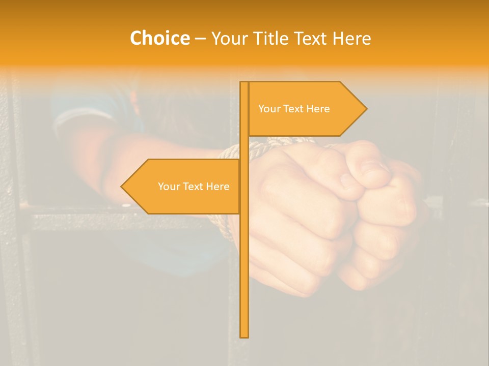 Person Hand Jail PowerPoint Template