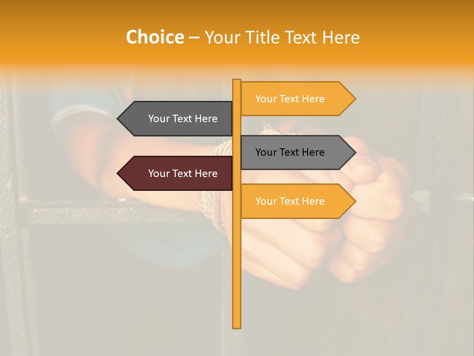 Person Hand Jail PowerPoint Template