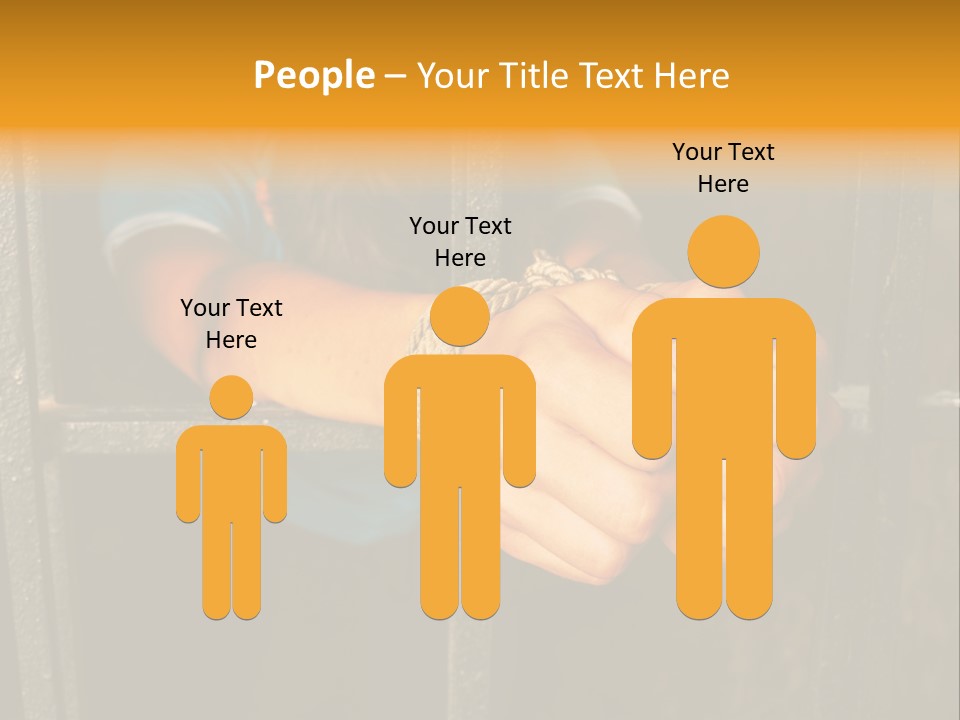 Person Hand Jail PowerPoint Template