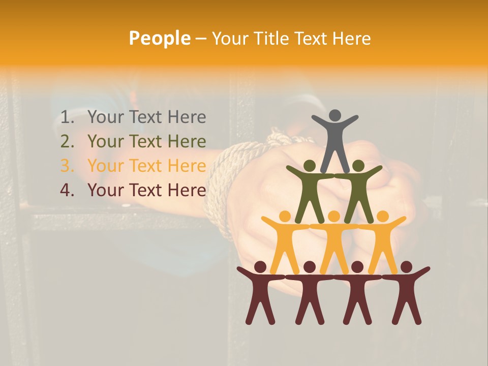 Person Hand Jail PowerPoint Template
