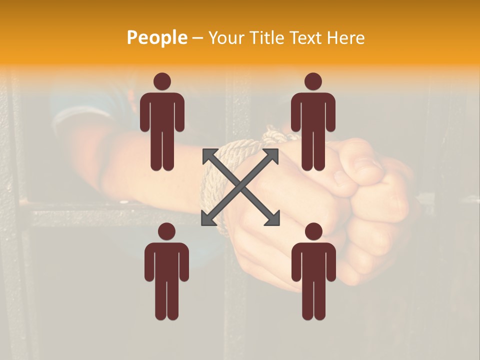 Person Hand Jail PowerPoint Template