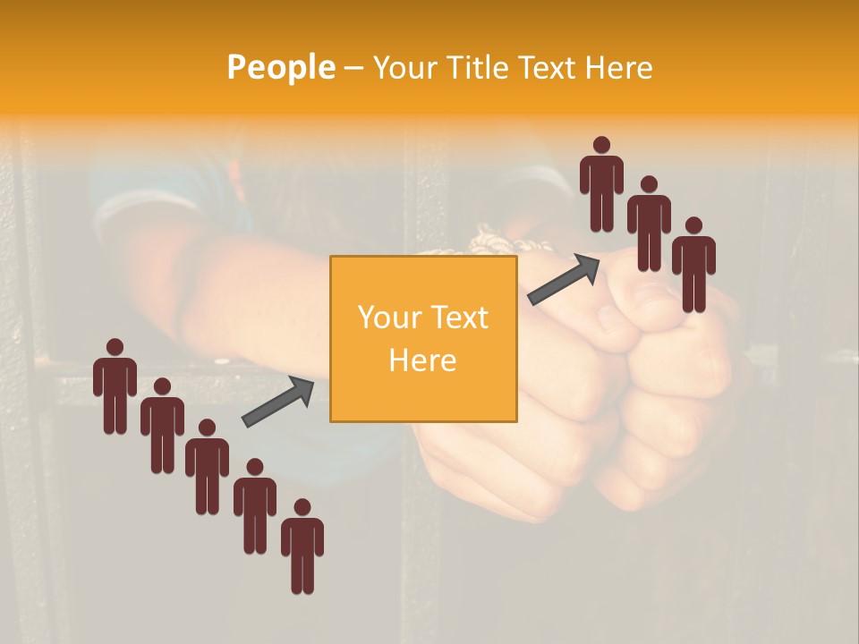 Person Hand Jail PowerPoint Template