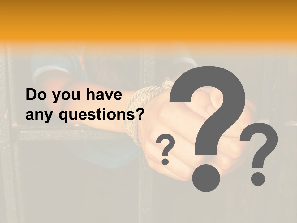 Person Hand Jail PowerPoint Template