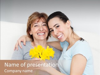 Yellow Only Woman Mothers Day PowerPoint Template