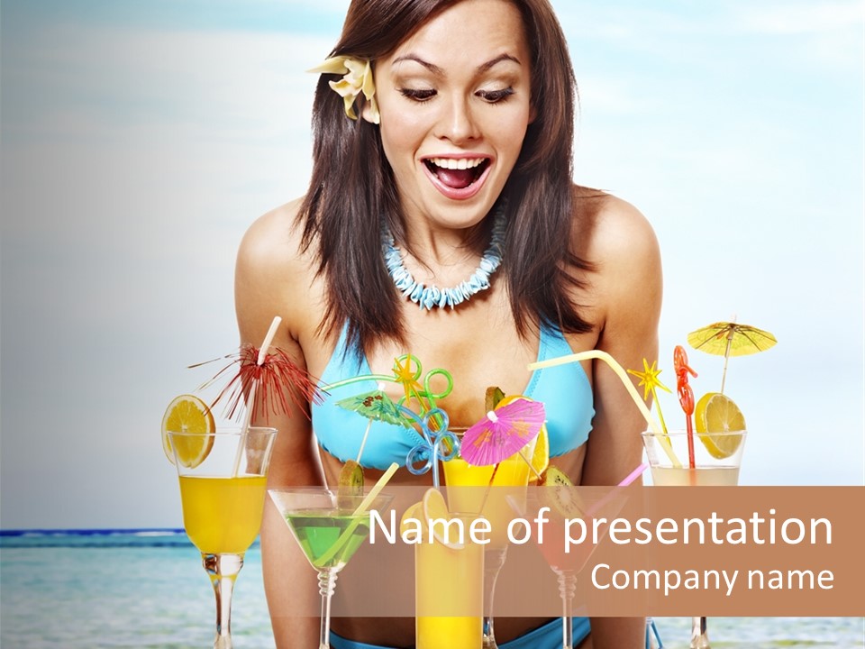 Bikini Juice Vacation PowerPoint Template