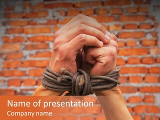 Depression Man Slave PowerPoint Template