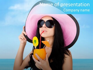 Sea Young Sunbath PowerPoint Template