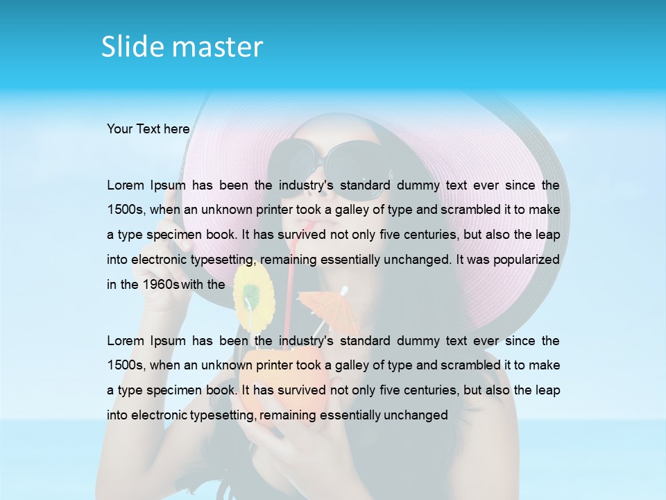 Sea Young Sunbath PowerPoint Template