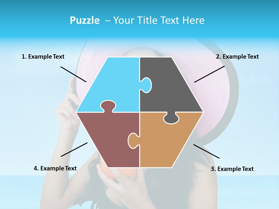 Sea Young Sunbath PowerPoint Template