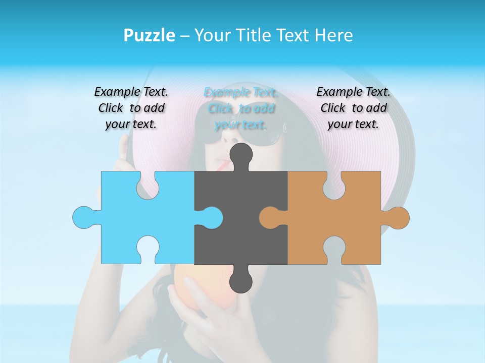 Sea Young Sunbath PowerPoint Template