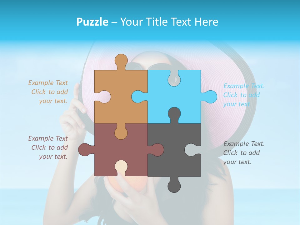 Sea Young Sunbath PowerPoint Template