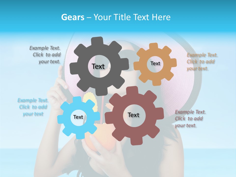 Sea Young Sunbath PowerPoint Template