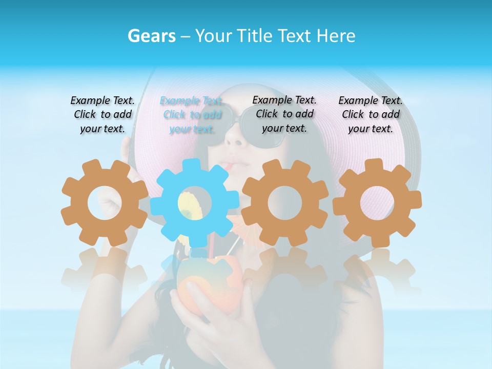 Sea Young Sunbath PowerPoint Template