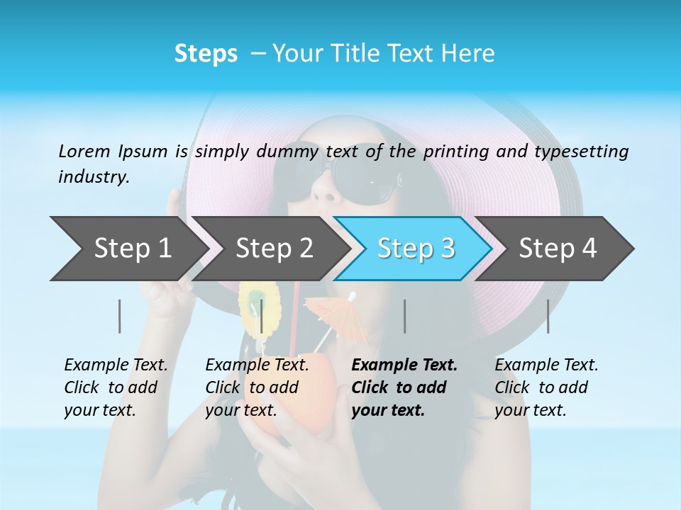 Sea Young Sunbath PowerPoint Template