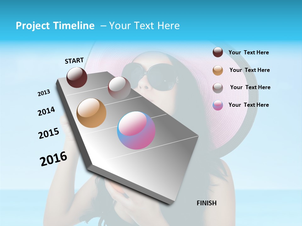 Sea Young Sunbath PowerPoint Template