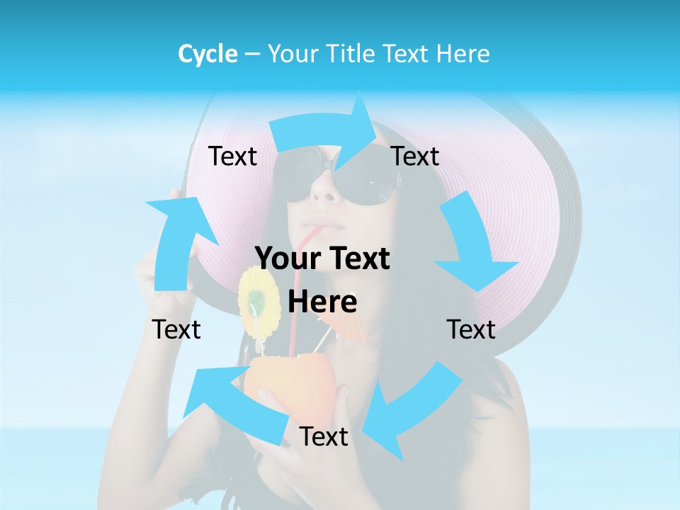 Sea Young Sunbath PowerPoint Template