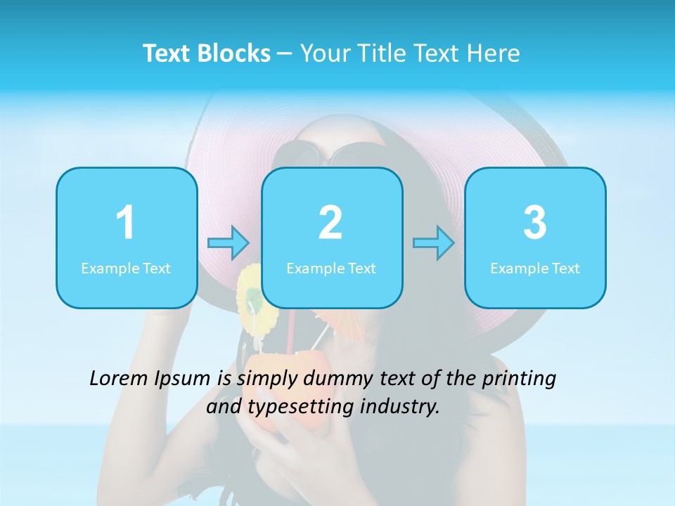 Sea Young Sunbath PowerPoint Template