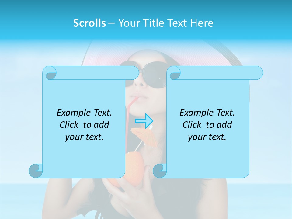 Sea Young Sunbath PowerPoint Template
