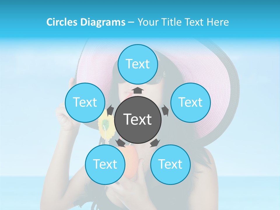 Sea Young Sunbath PowerPoint Template