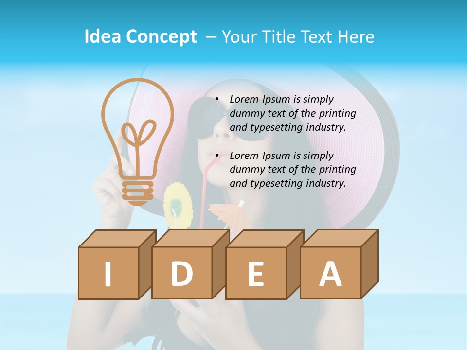 Sea Young Sunbath PowerPoint Template