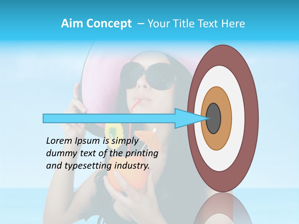 Sea Young Sunbath PowerPoint Template