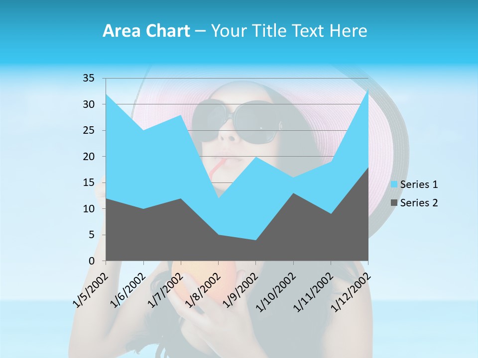 Sea Young Sunbath PowerPoint Template