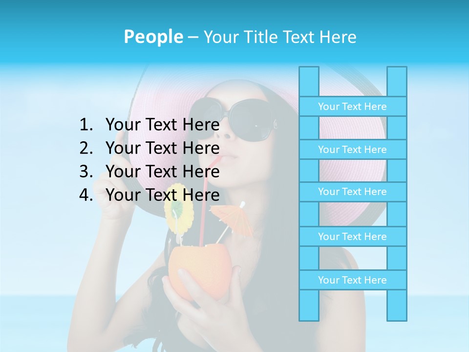 Sea Young Sunbath PowerPoint Template