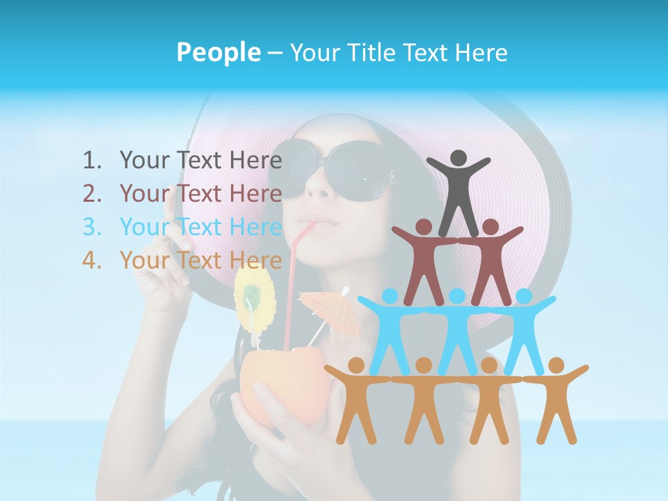 Sea Young Sunbath PowerPoint Template