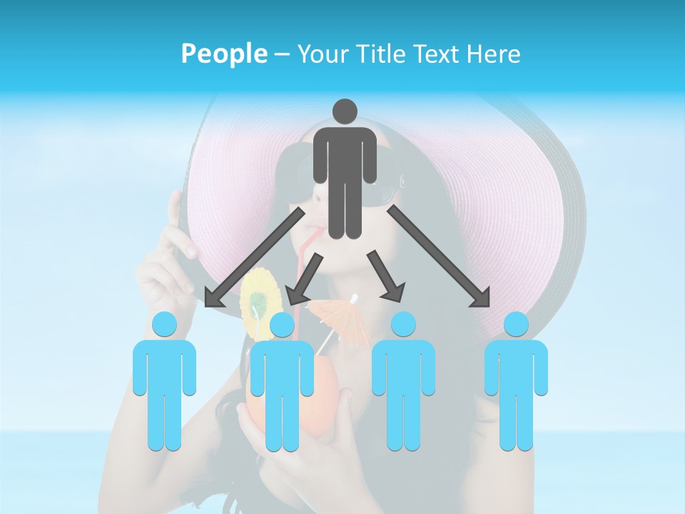 Sea Young Sunbath PowerPoint Template