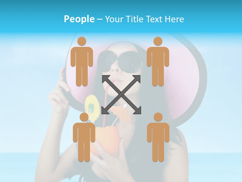 Sea Young Sunbath PowerPoint Template