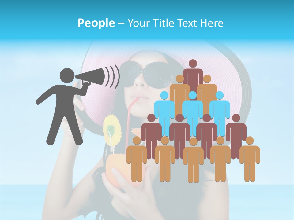 Sea Young Sunbath PowerPoint Template