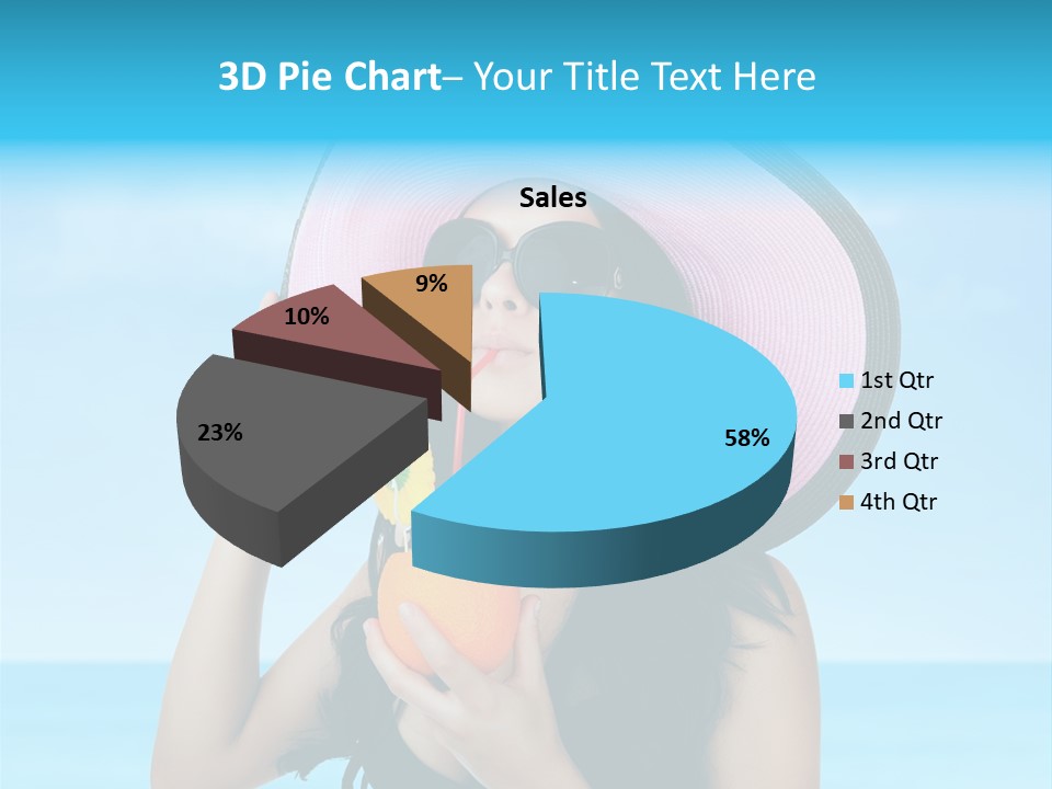 Sea Young Sunbath PowerPoint Template