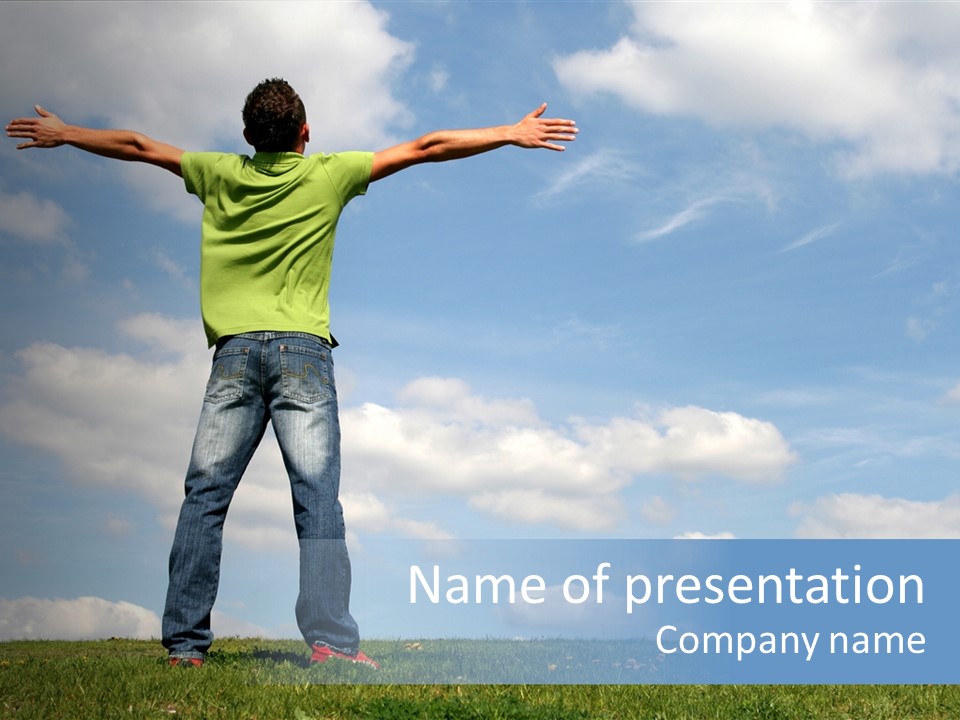 Freetime Raised Boy PowerPoint Template