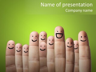 Finger Male Green PowerPoint Template