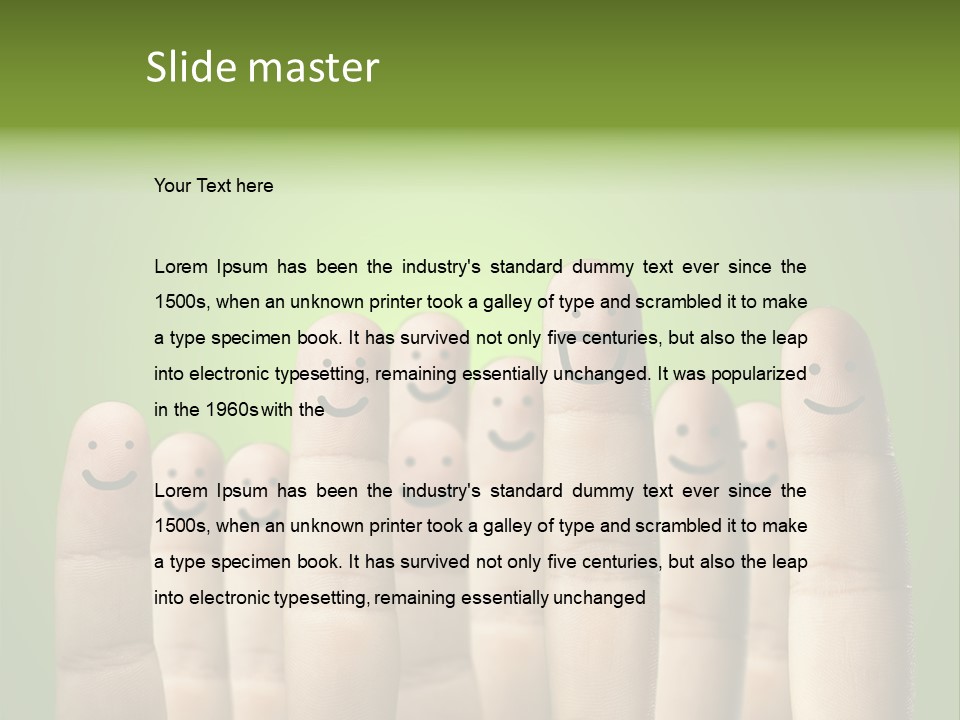Finger Male Green PowerPoint Template